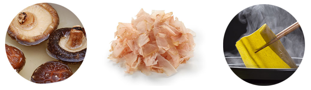 Shiitake, Katsuobushi et Kombu pour dashi